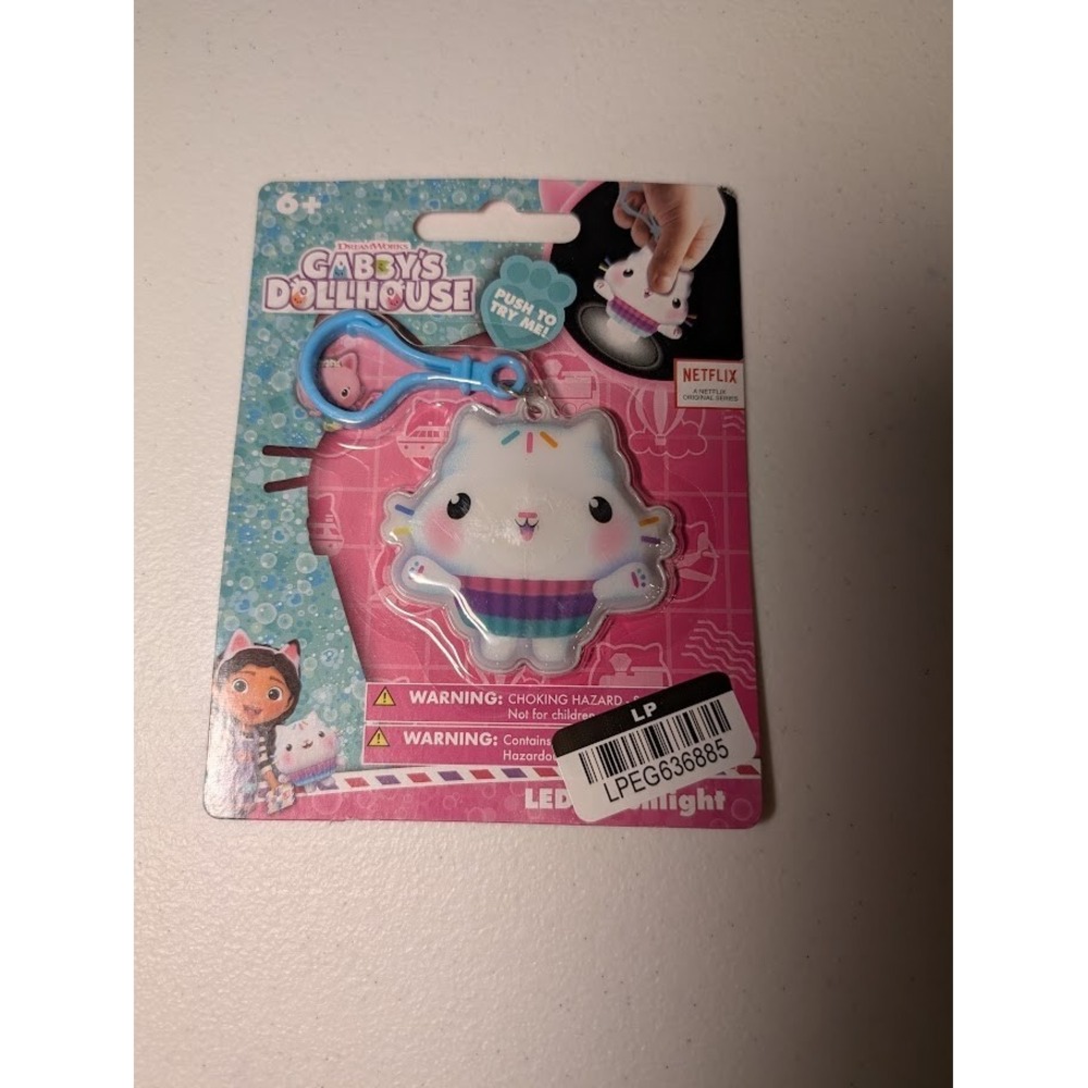 Gabby's Dollhouse LED Flashlight Keychain Kitty Fairy Light Up Clip-On - Picture 1 of 2